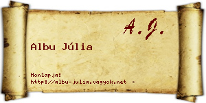 Albu Júlia névjegykártya