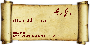 Albu Júlia névjegykártya